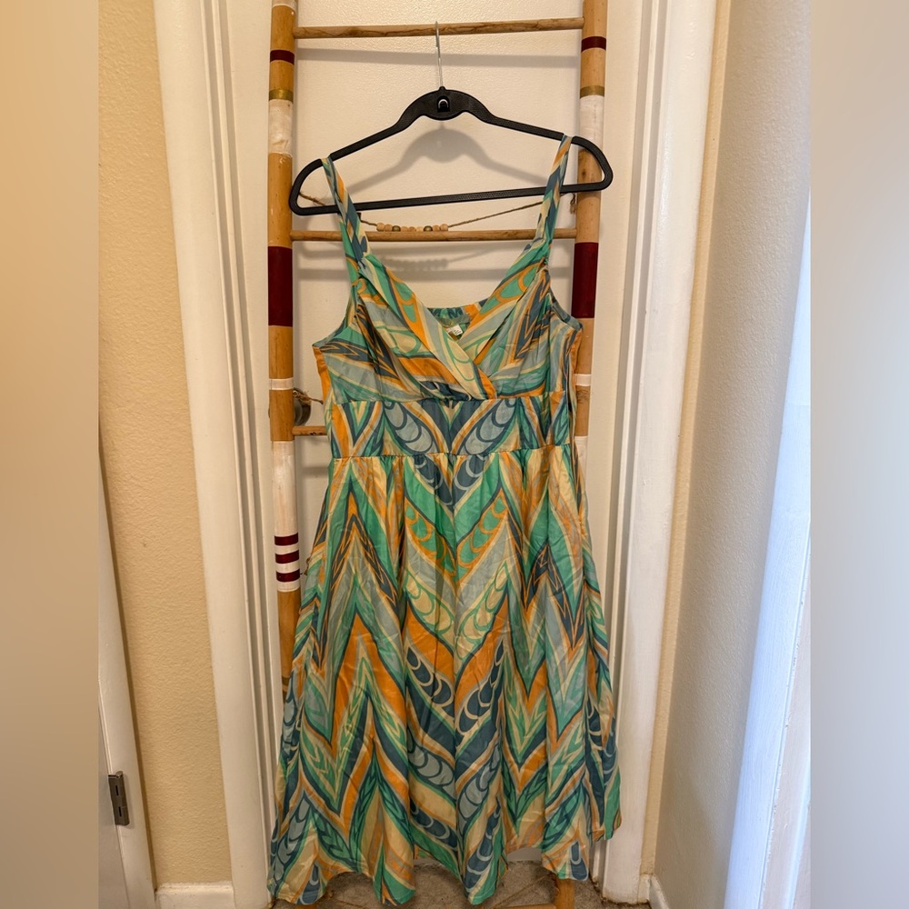 Anthropology colorful Chevron Dress.  Size 14